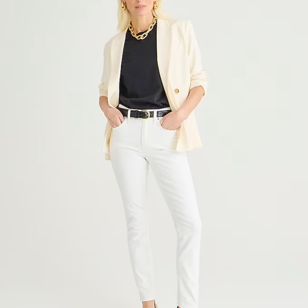 J. Crew 9" Toothpick Jeans in White Wash Women's Size 29